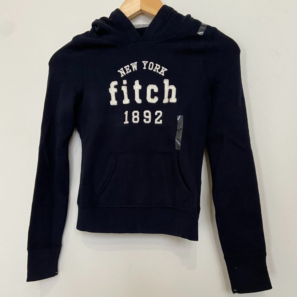 abercrombie kids navy blue pullover hoodie girls M